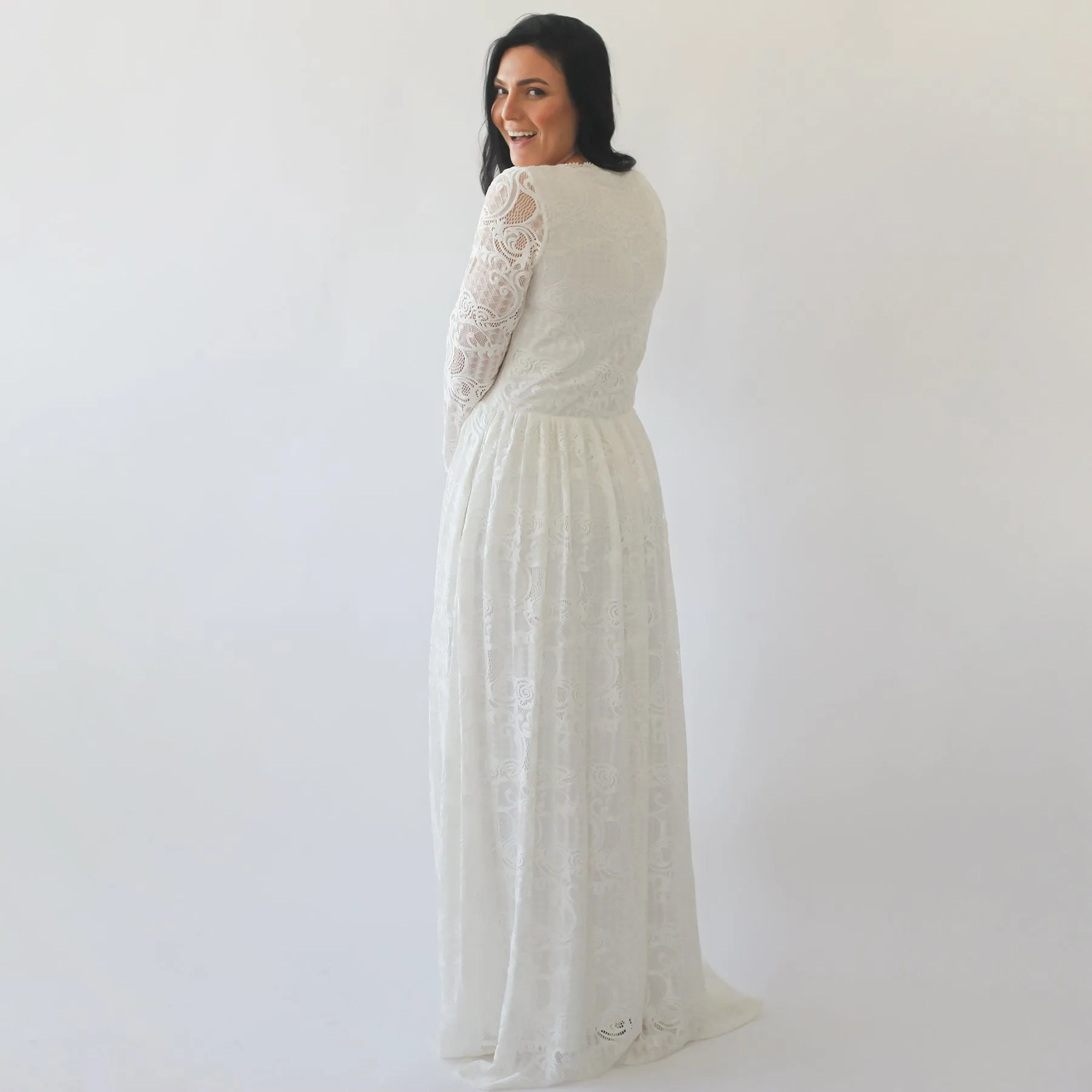 Square neckline dress #1263