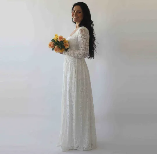 Square neckline dress #1263