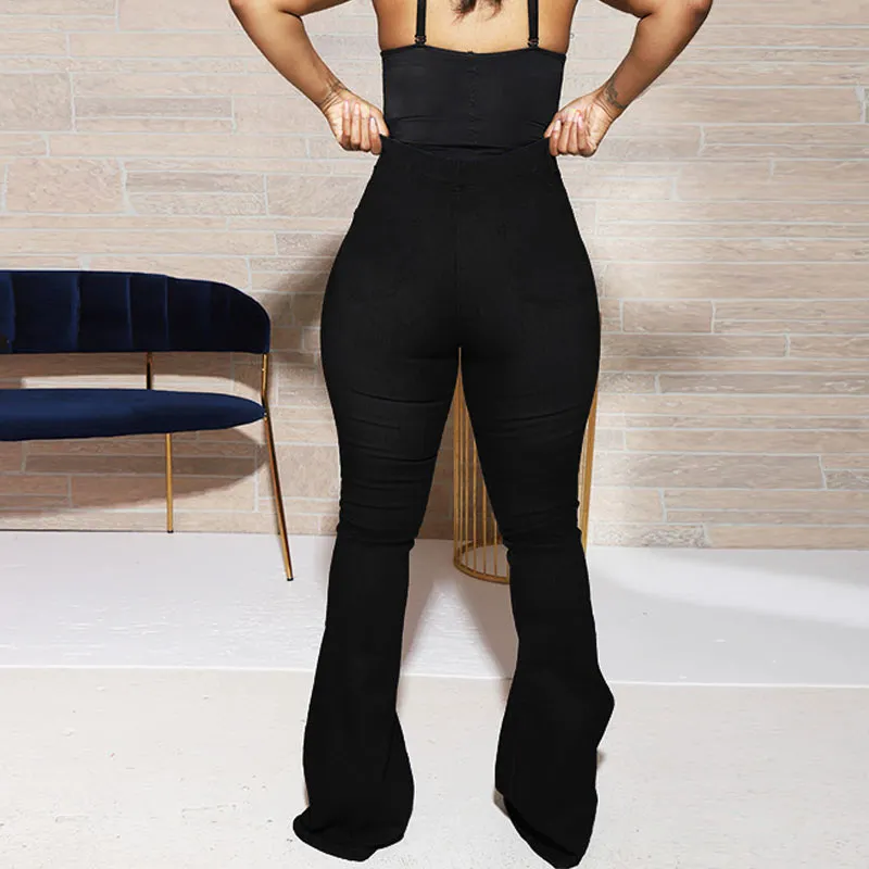 Star Pattern High Waist Bell Bottom Jeans