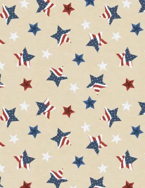Stars of Valor by Wilmington Prints STAR TOSS/CREAM