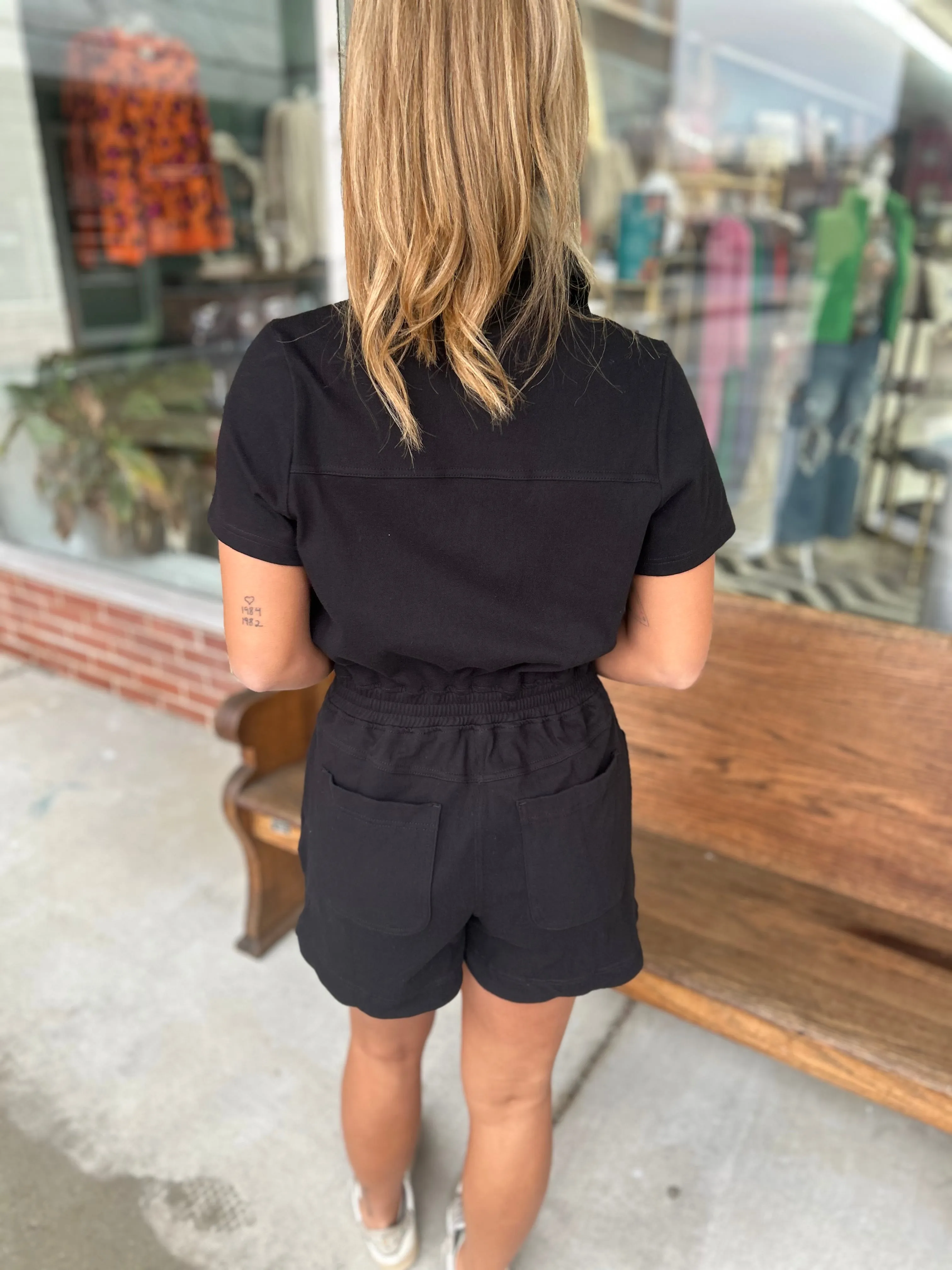 Start The Day Romper {Black}