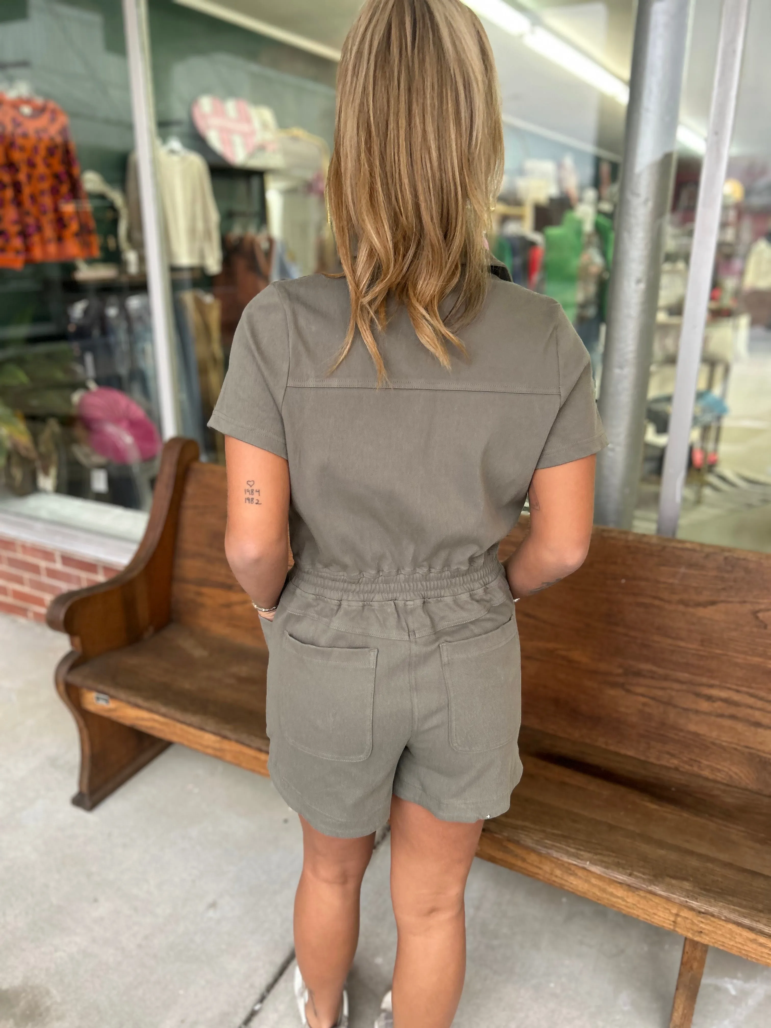 Start The Day Romper {Olive Green}