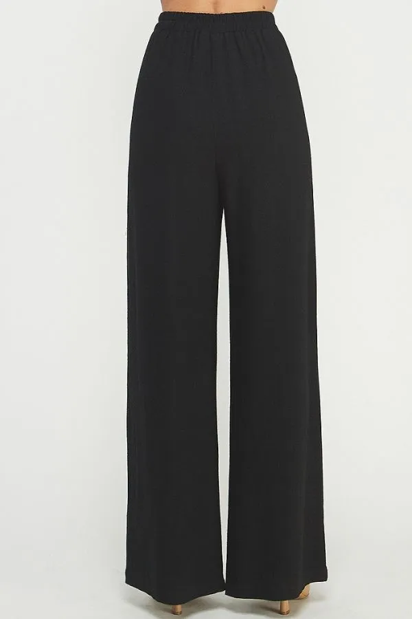 Stephanie Linen Trouser Pants - Black