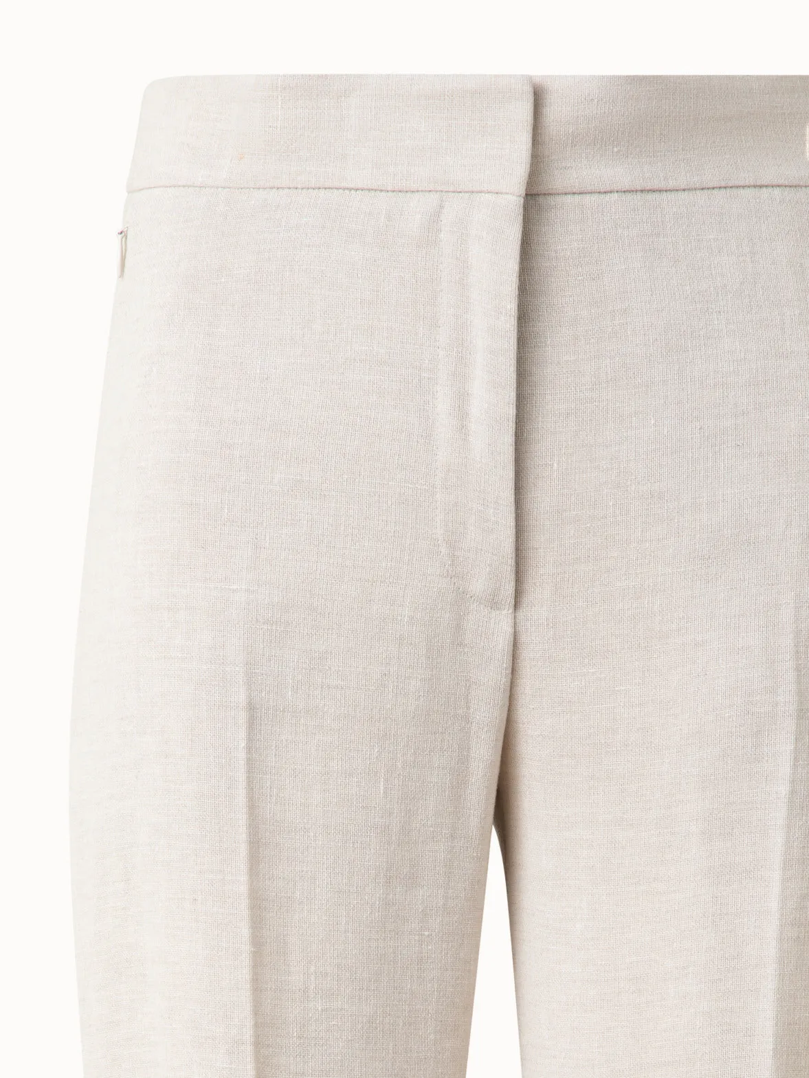 Straight Linen Double-Face Pants