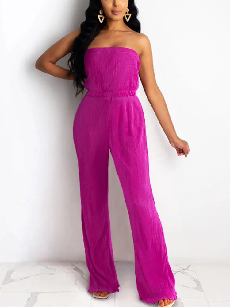Strapless Pleated Jumpsuit
