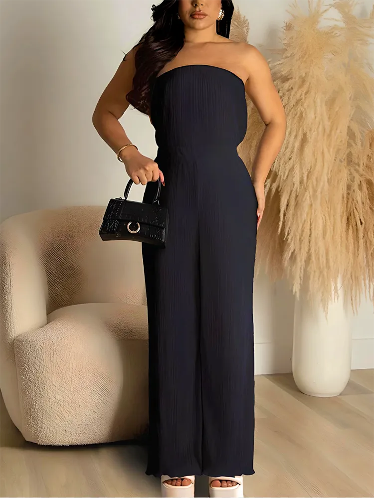 Strapless Pleated Jumpsuit