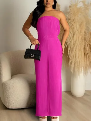 Strapless Pleated Jumpsuit