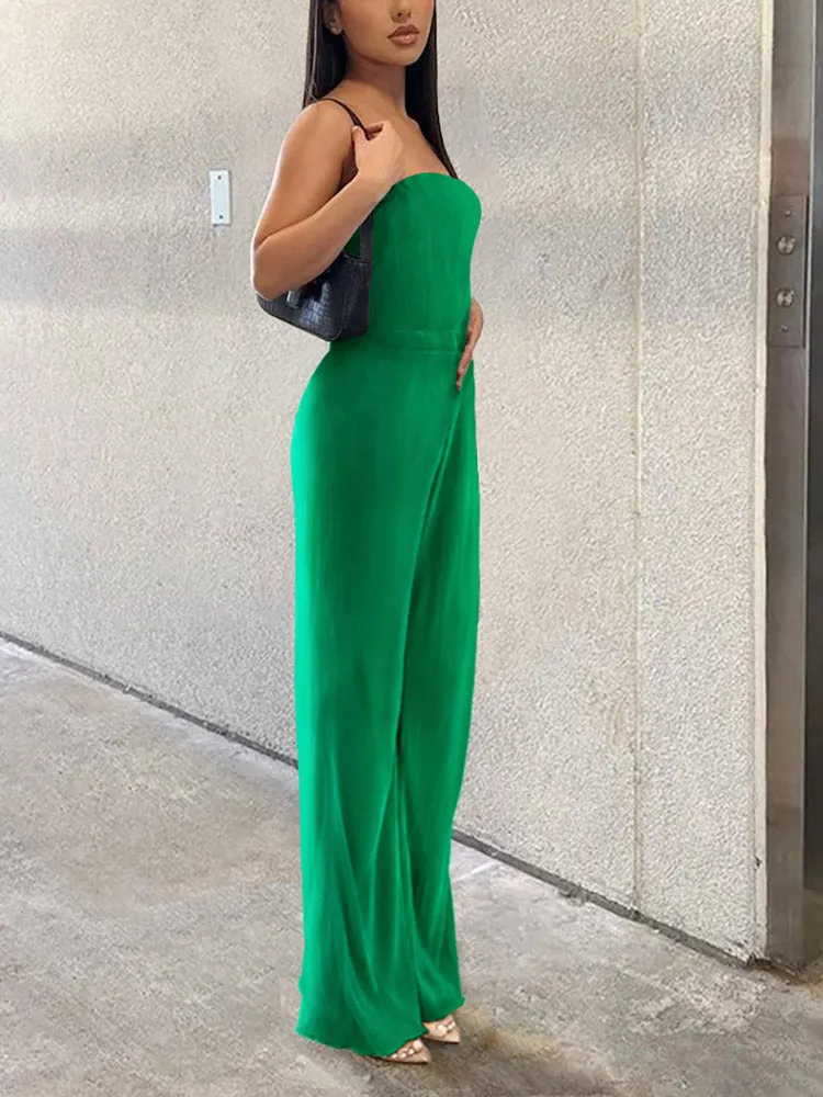 Strapless Pleated Jumpsuit