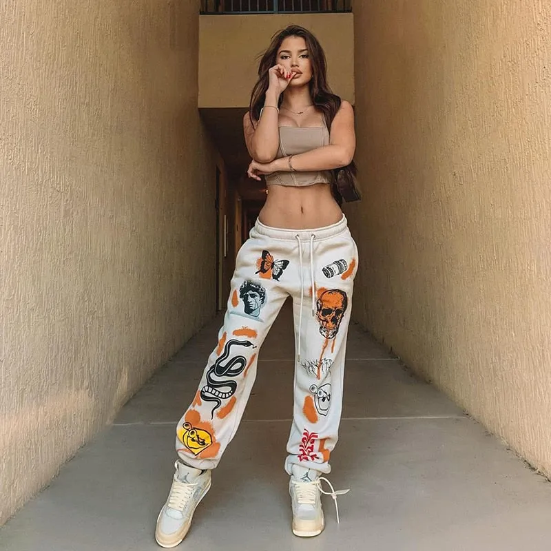 Street Style Harajuku Graphic Prints Jogger Pants - 3 Colors