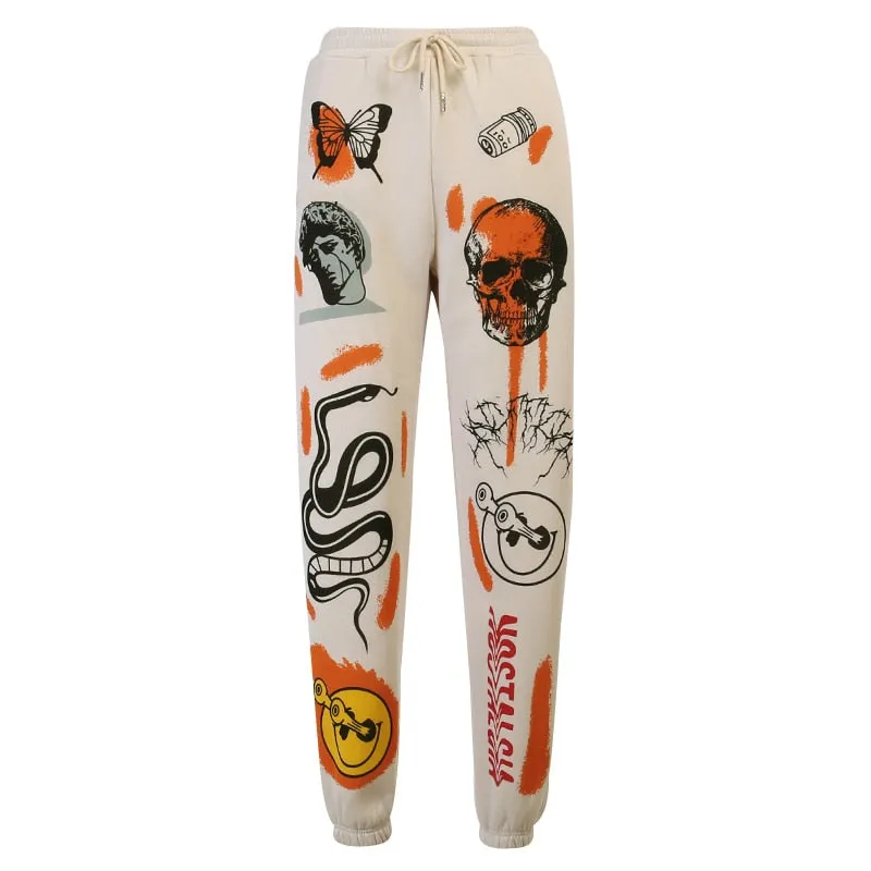 Street Style Harajuku Graphic Prints Jogger Pants - 3 Colors