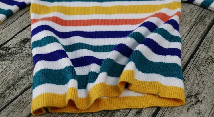 Striped Crop Off-Shoulder