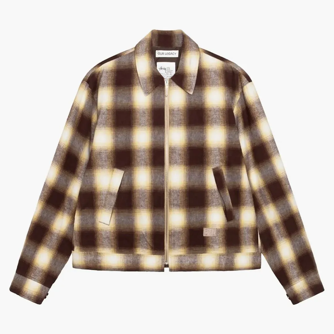 Stussy X Our Legacy Work Shop Blouson Flannel Jacket Nebraska Flannel Plaid