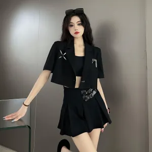 Suit top   pleated skirt Two-piece Set UB98458