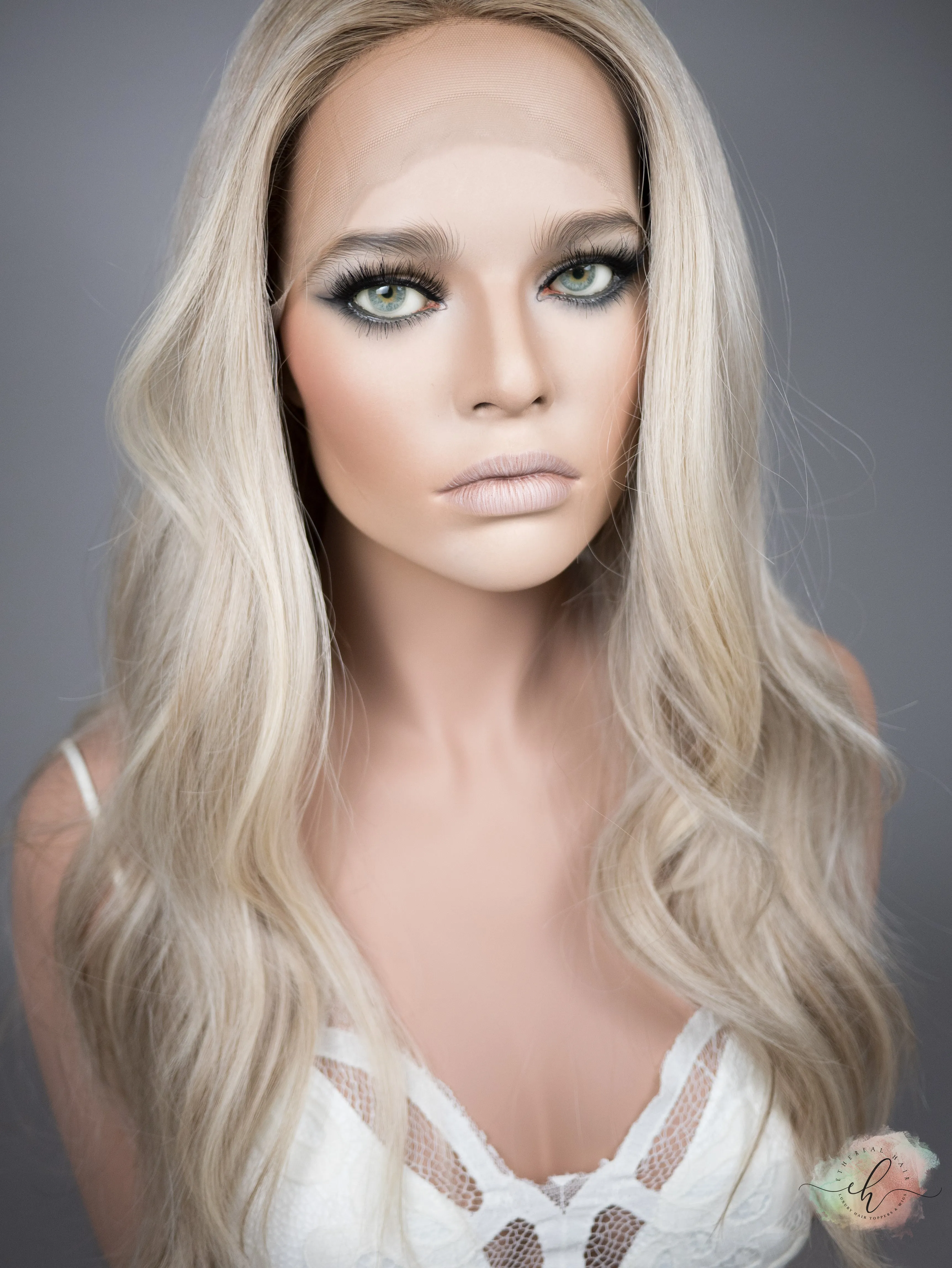 “SUMMER BREEZE" Exquisite Wig: Silk Top Lace Front, Sz. M, 23-24"