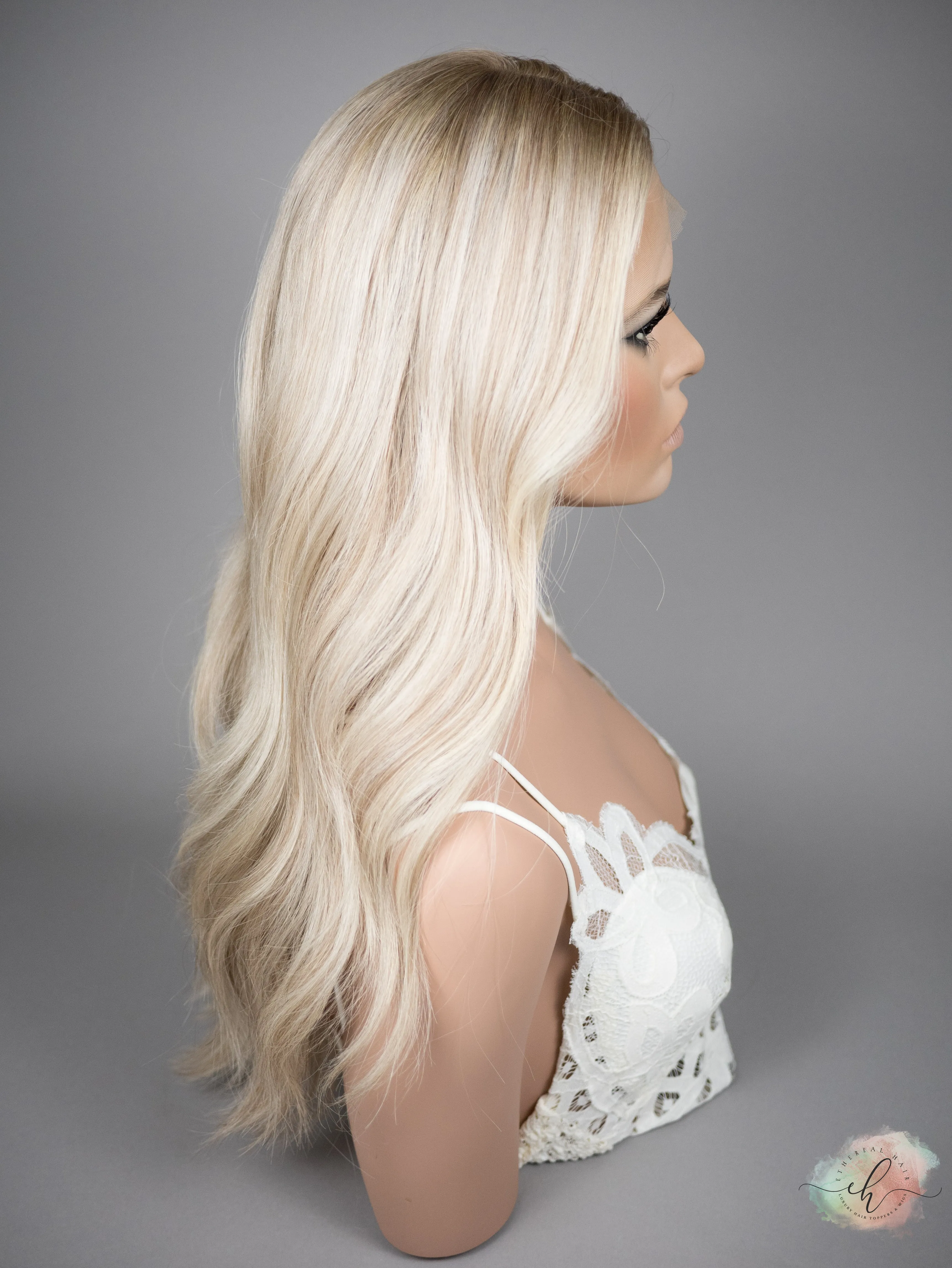 “SUMMER BREEZE" Exquisite Wig: Silk Top Lace Front, Sz. M, 23-24"