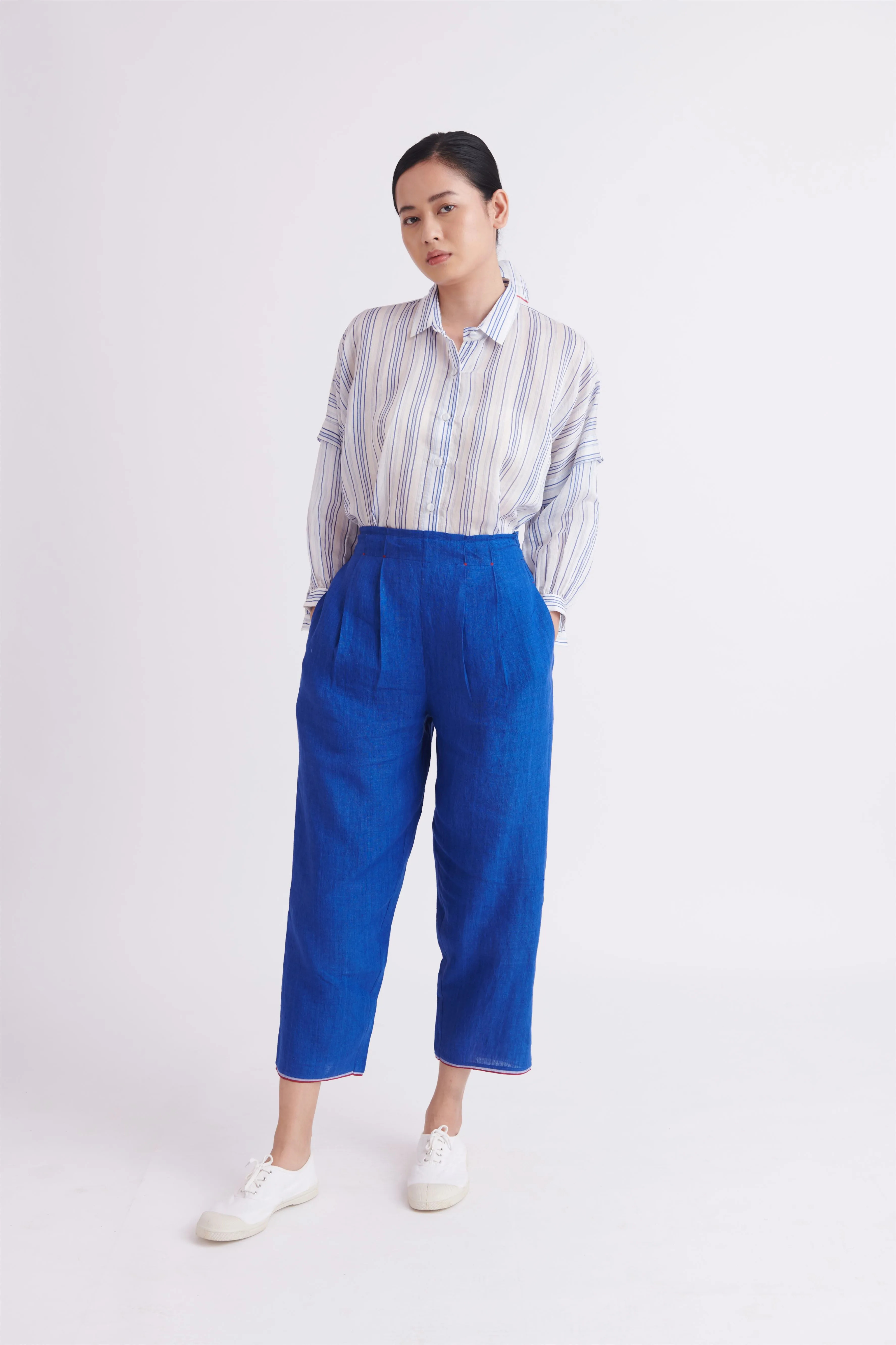 summer pant linen red-SS2025-13l-fashion edit-the plavate