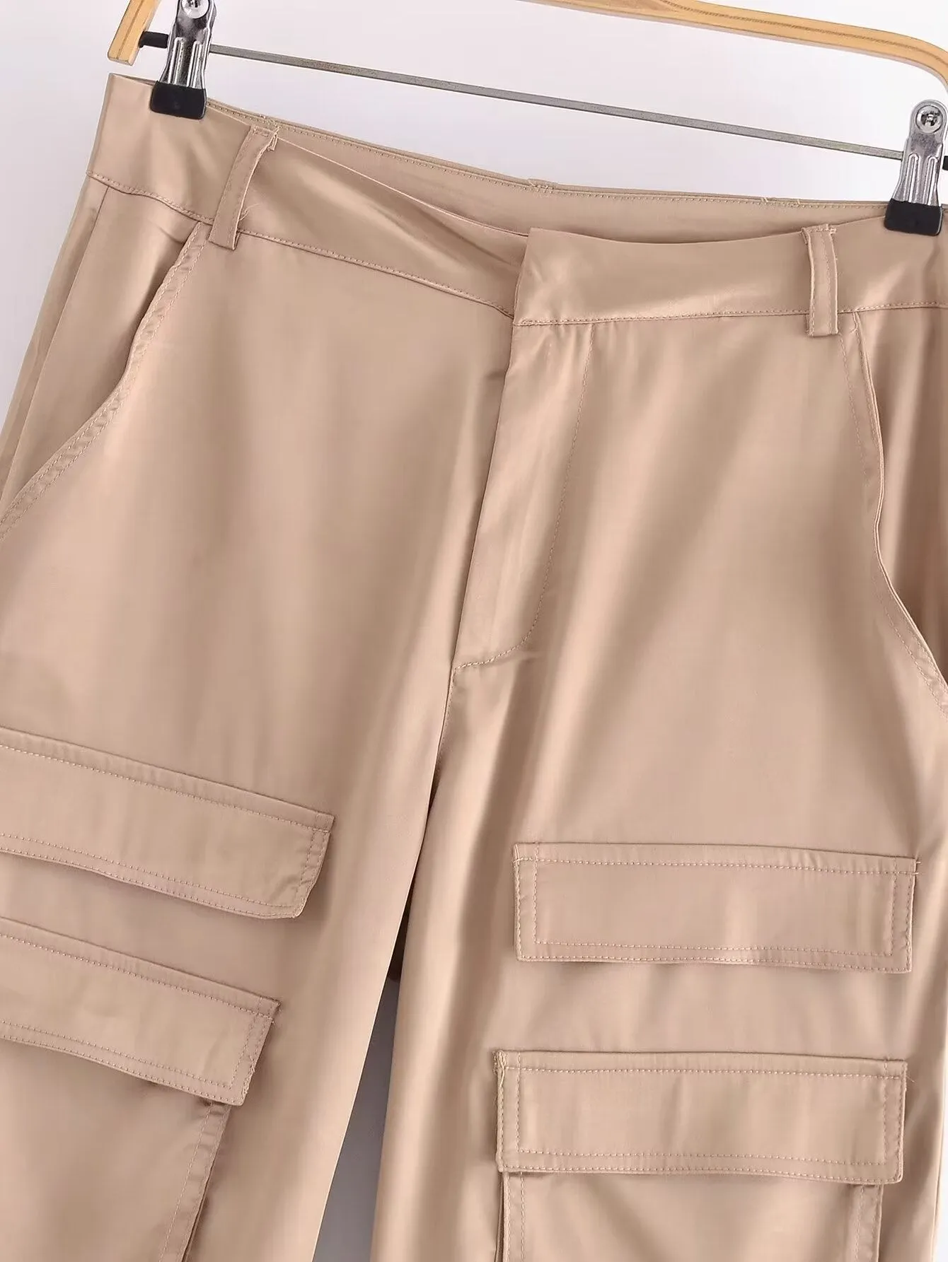 Sun Dresses Women Clothing Street Silk Satin Texture Casual Pants