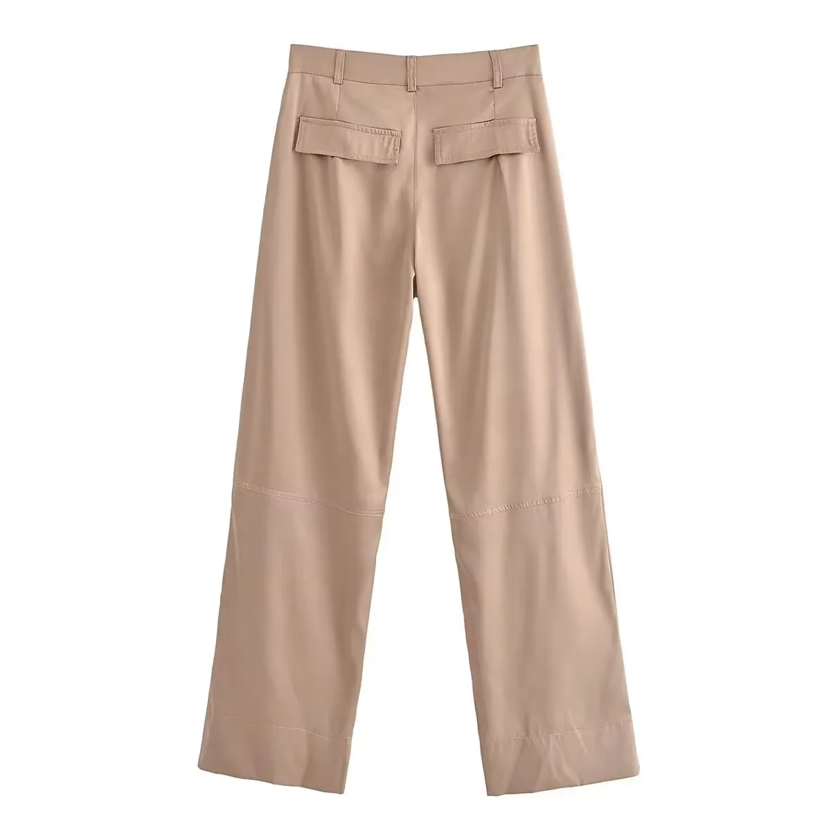 Sun Dresses Women Clothing Street Silk Satin Texture Casual Pants