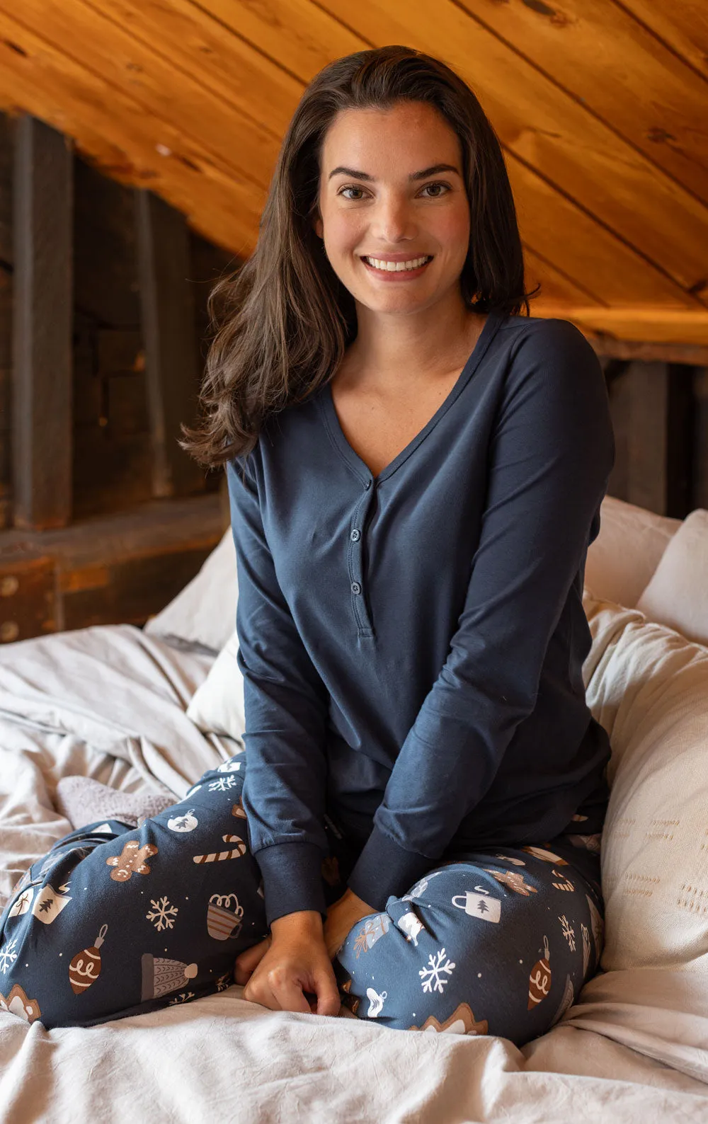 Sweet Comforts Henley Pajamas