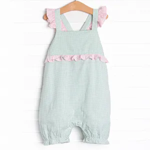 Sweet Pea Bubble Romper, Green