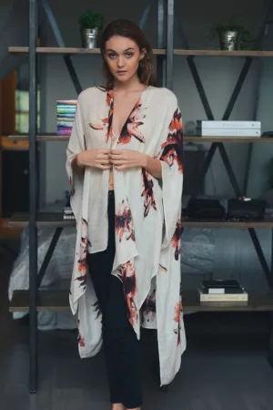TALIA FLORAL KIMONO IVORY*