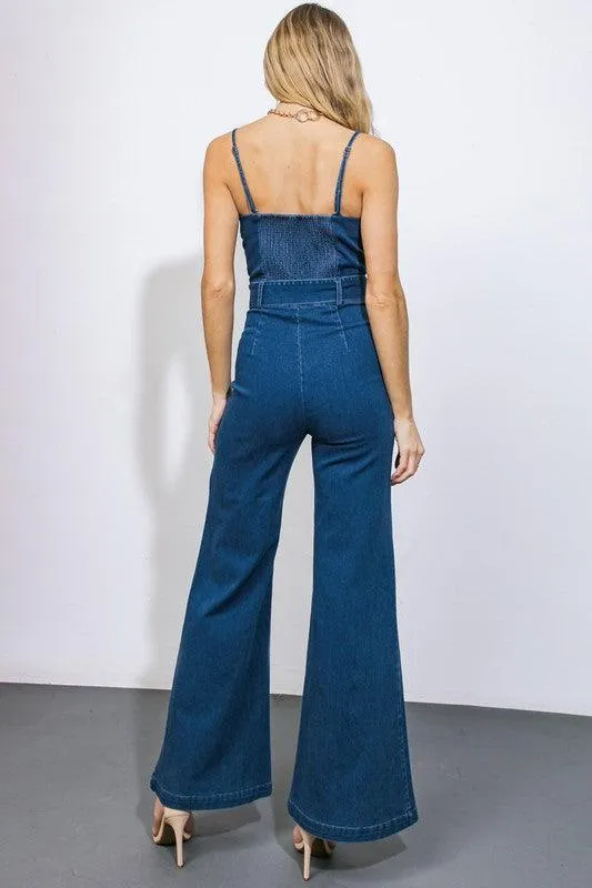 TANK STYLE DENIM JUMPSUIT