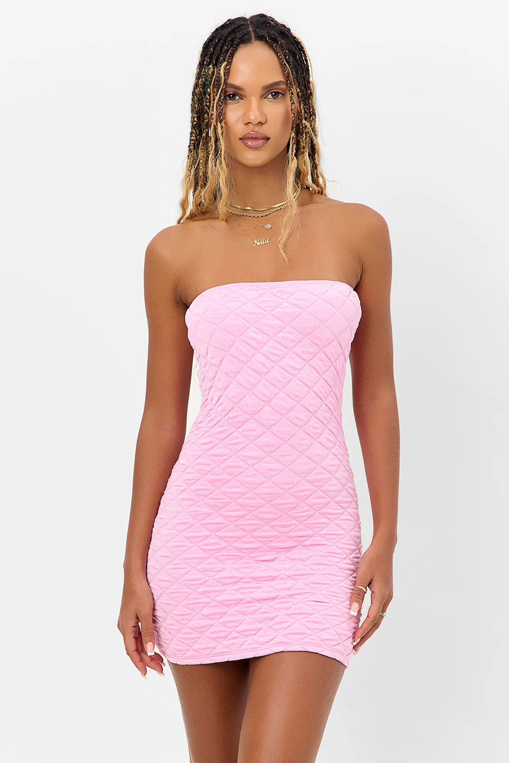 Taylor Strapless Tube Dress - Baby Pink