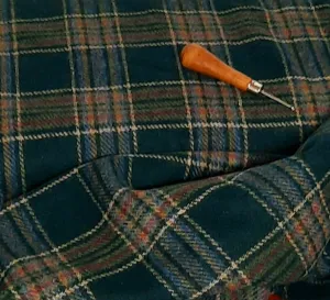 Textured Wool Fabric "Forest Plaid"