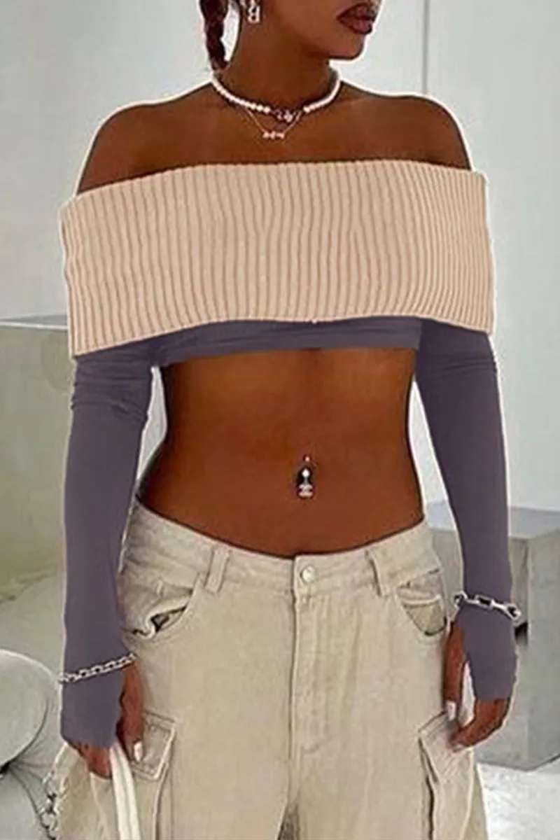 TG686 Long Sleeve Gloves and Off-Shoulder Top