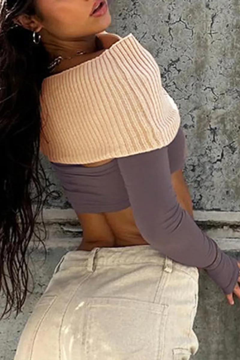 TG686 Long Sleeve Gloves and Off-Shoulder Top