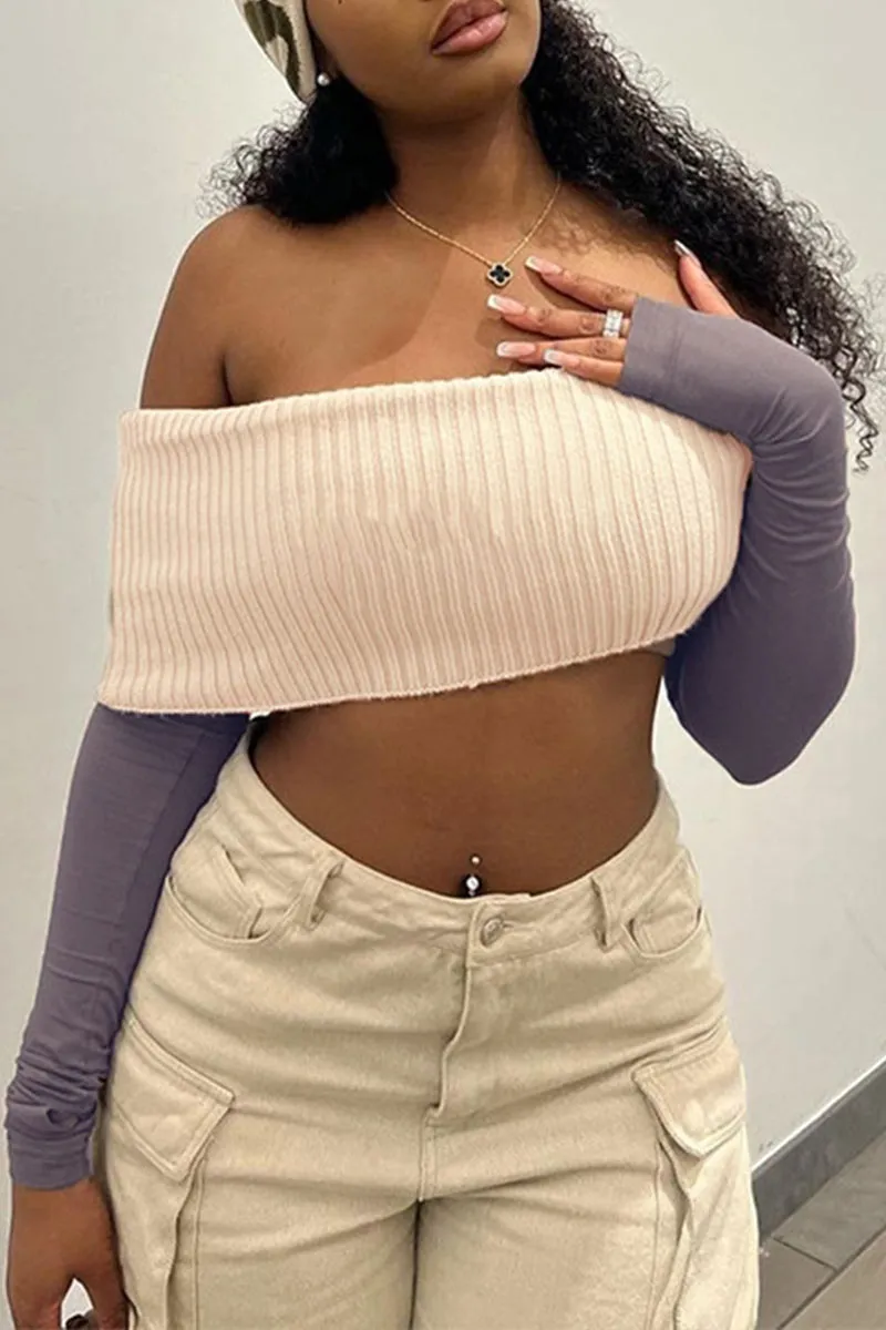 TG686 Long Sleeve Gloves and Off-Shoulder Top