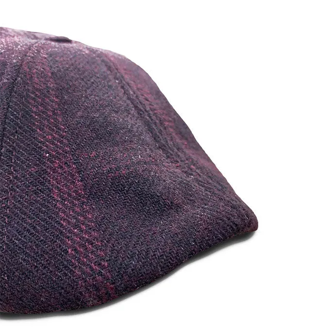 The Blood Rose Peaky Boston Scally Cap - Maroon Plaid