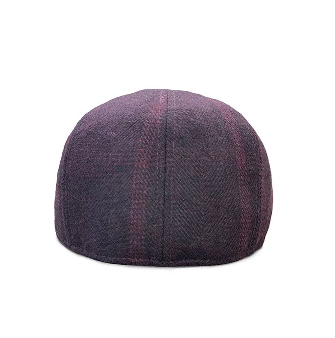 The Blood Rose Peaky Boston Scally Cap - Maroon Plaid