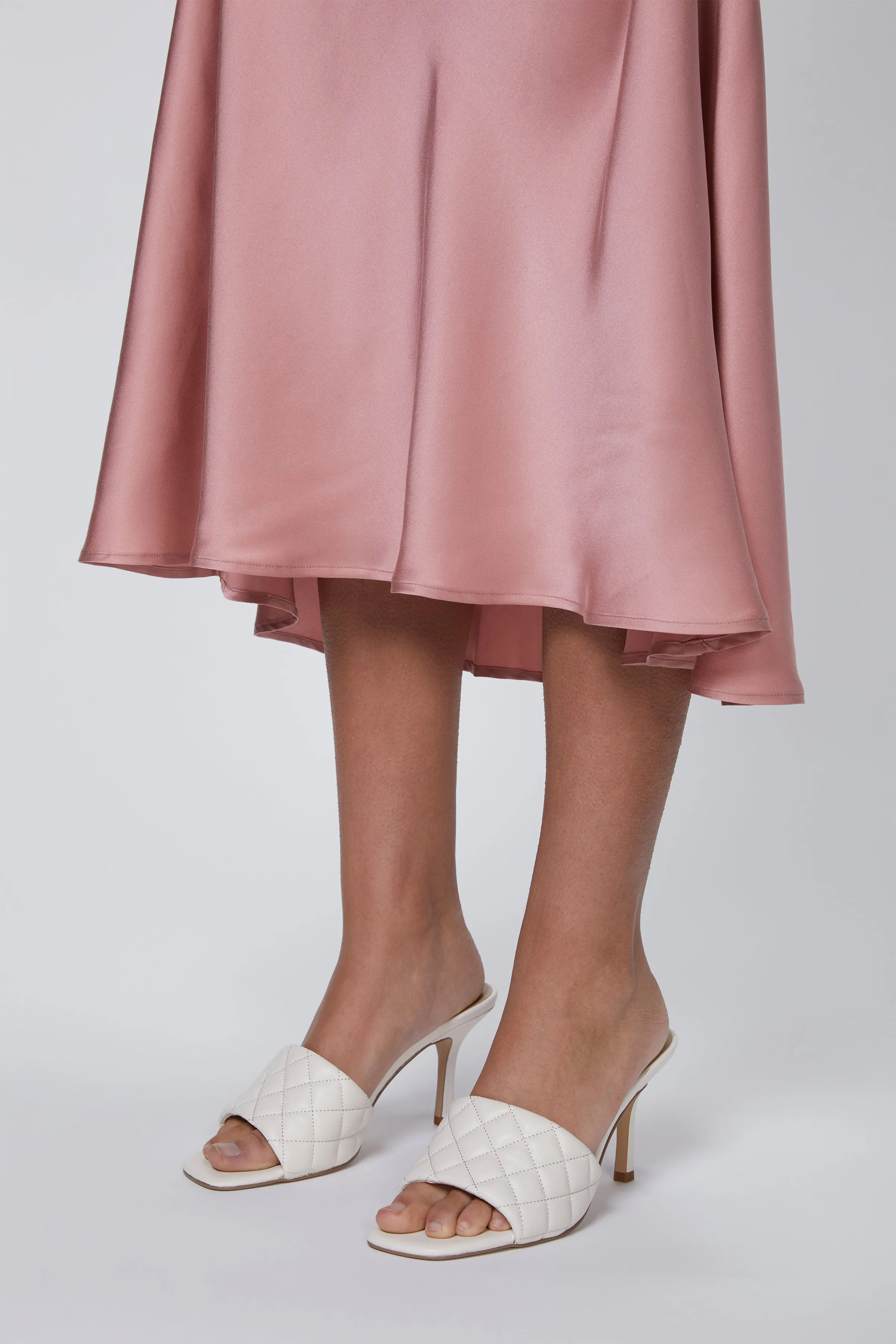 THE BORDEAUX SILK-SATIN MAXI DRESS