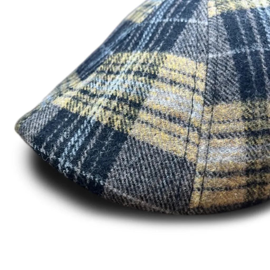 The Bruin Peaky Boston Scally Cap - Gold and Black Plaid
