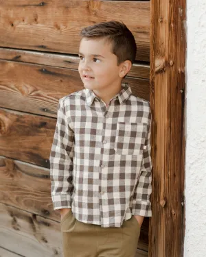 The Collared Long Sleeve Shirt by Rylee   Cru - Charcoal - KIDS