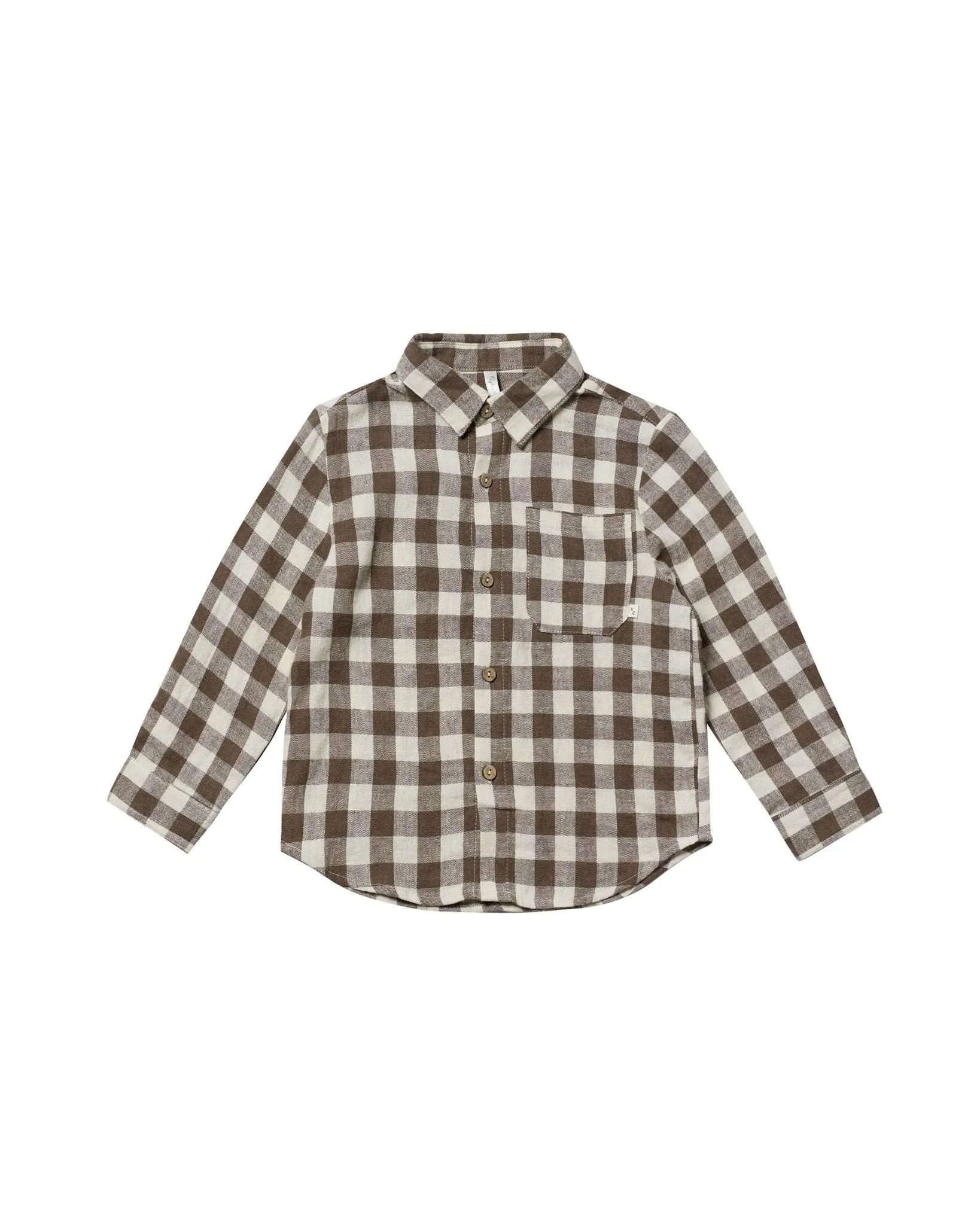 The Collared Long Sleeve Shirt by Rylee   Cru - Charcoal - KIDS