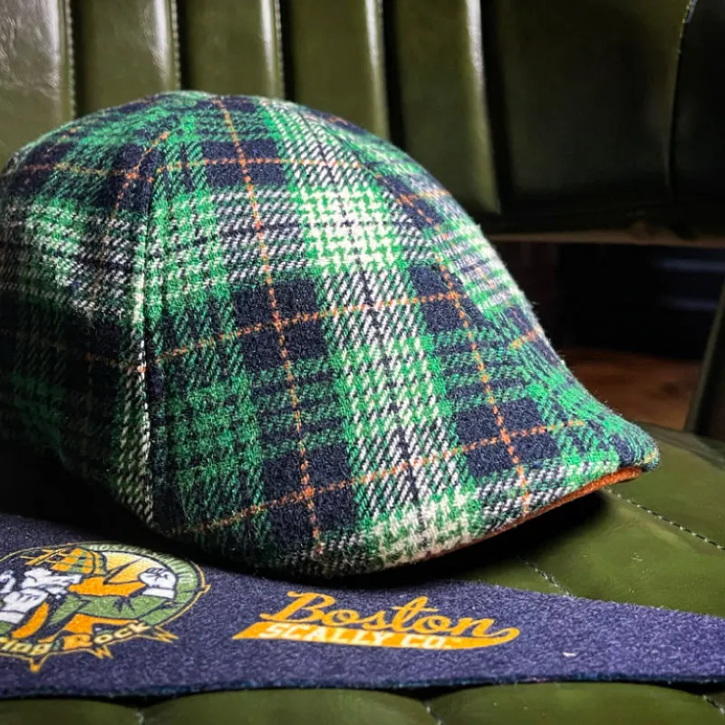The Fighting Rock Boston Scally Cap - Green Plaid
