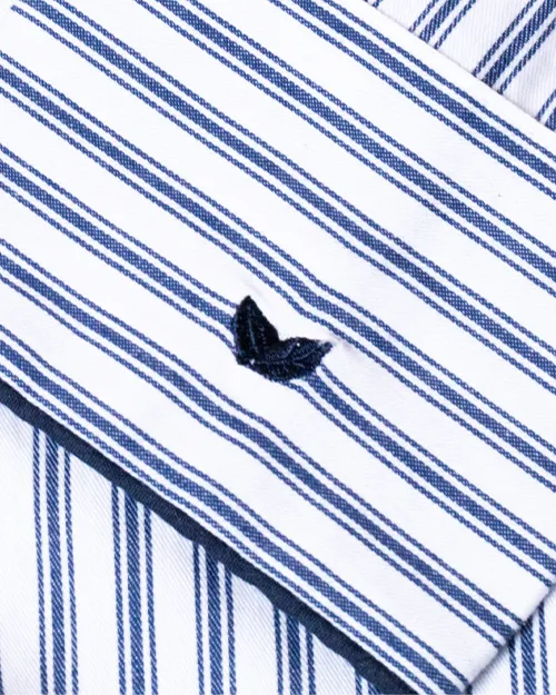 THE POST OAK | Men's French Ticking Twill Pajamas | Navy