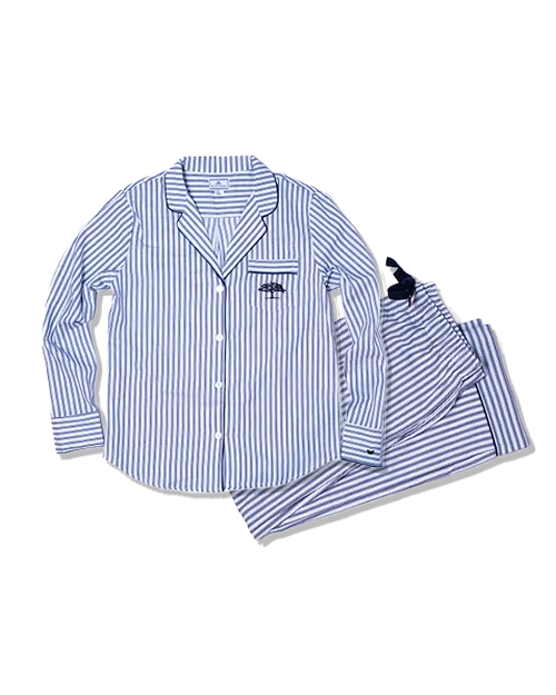 THE POST OAK | Men's French Ticking Twill Pajamas | Navy