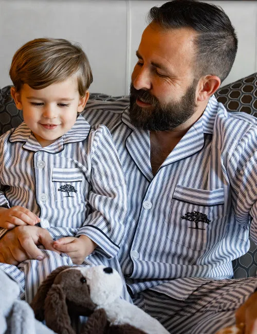 THE POST OAK | Men's French Ticking Twill Pajamas | Navy