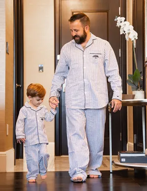 THE POST OAK | Men's French Ticking Twill Pajamas | Navy