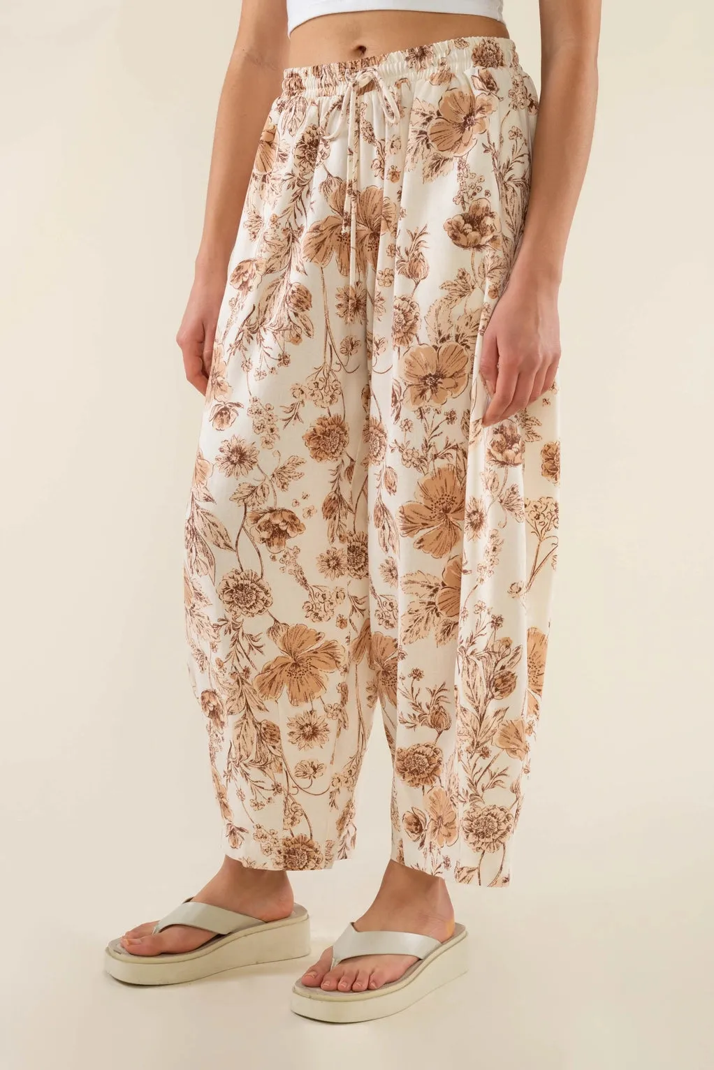 The Sonoma Floral Lantern Pant by NLT - Natural - PLUS