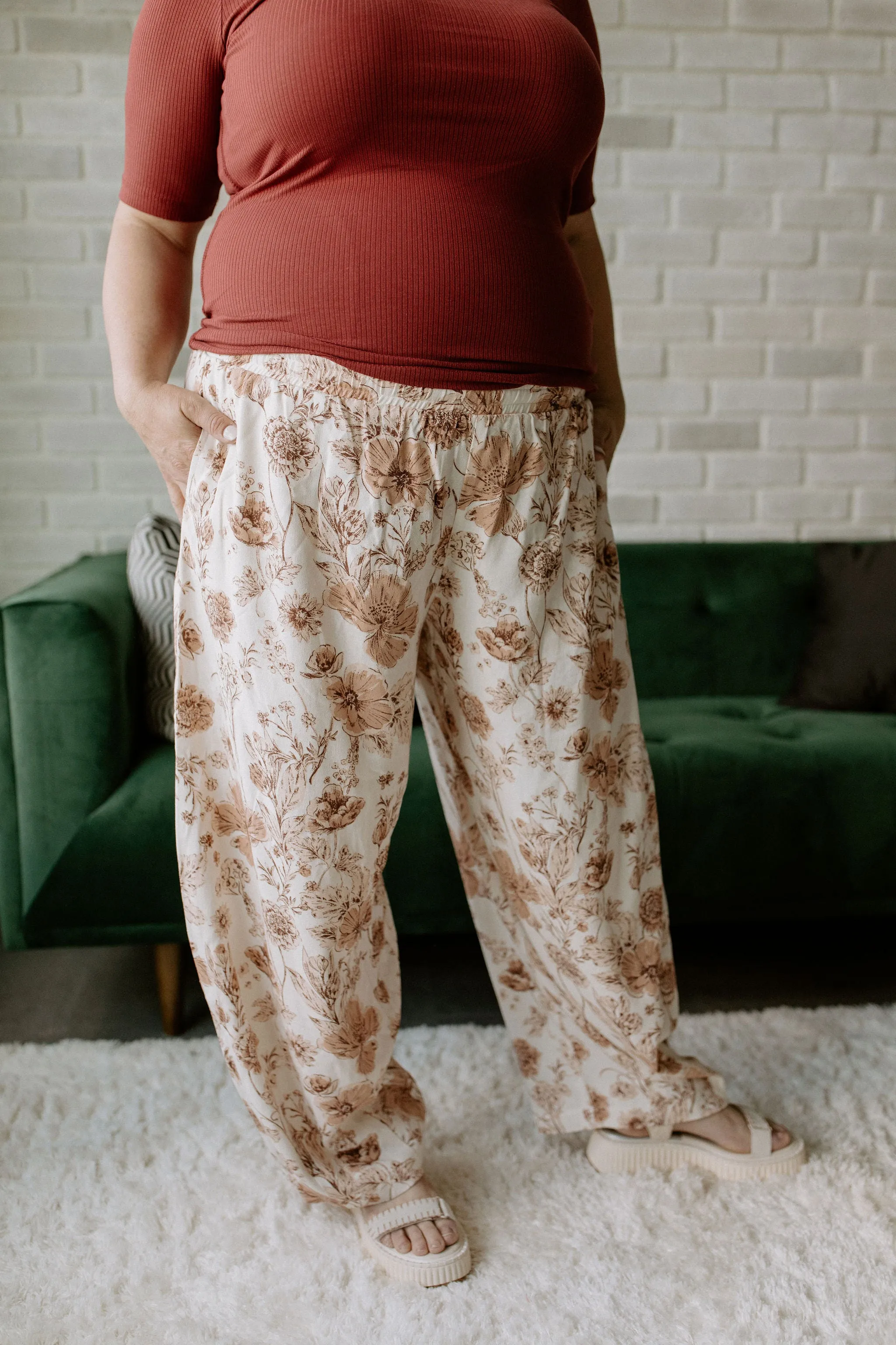 The Sonoma Floral Lantern Pant by NLT - Natural - PLUS