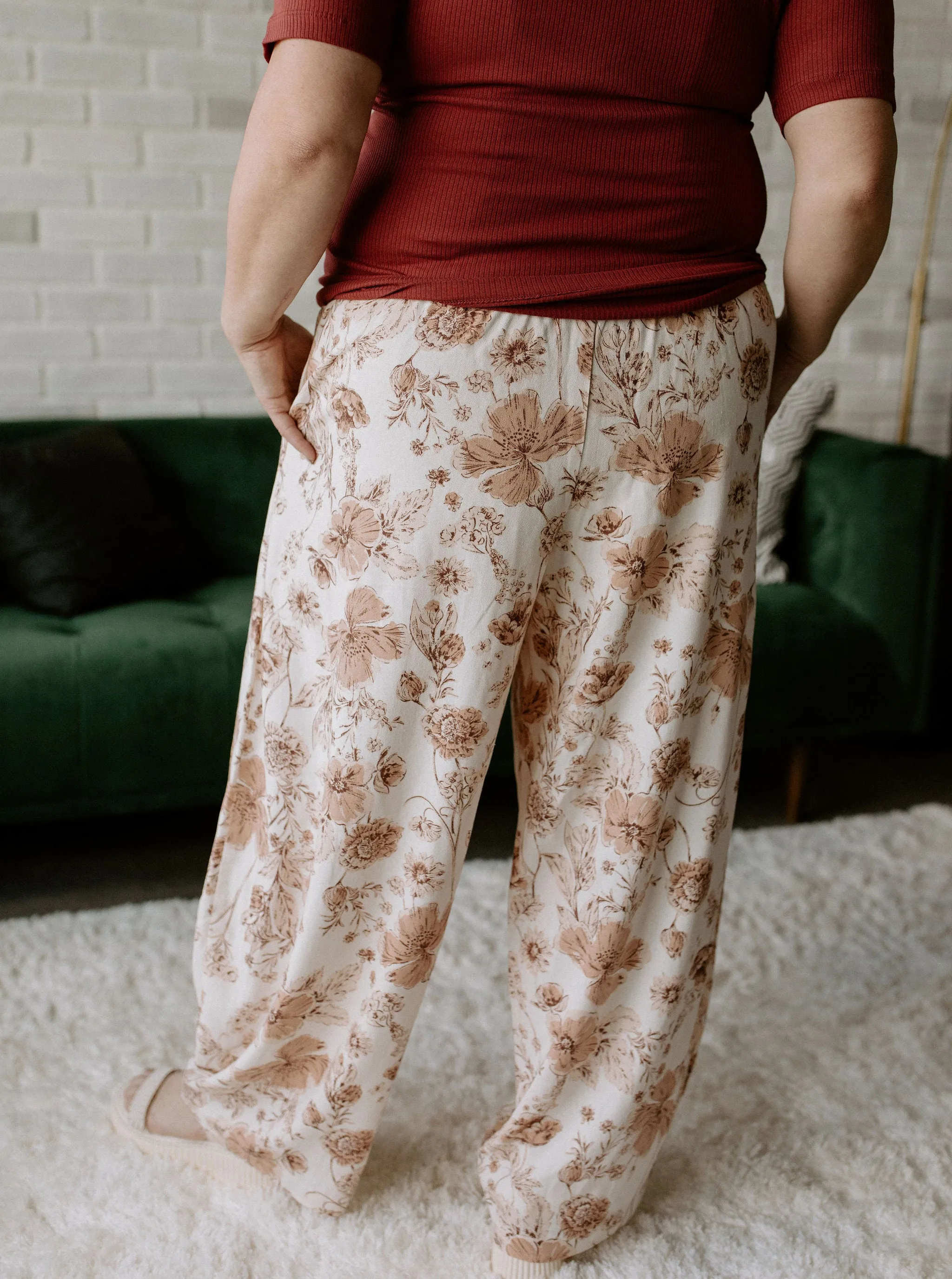 The Sonoma Floral Lantern Pant by NLT - Natural - PLUS