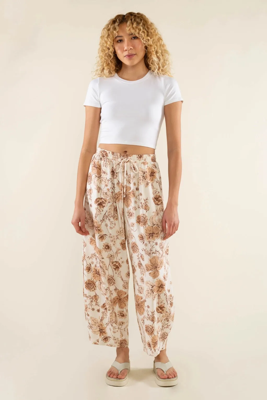 The Sonoma Floral Lantern Pant by NLT - Natural - PLUS
