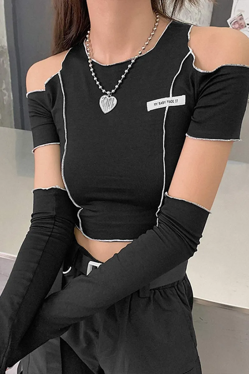 TI722 Off-Shoulder with Arm Sleeve Top
