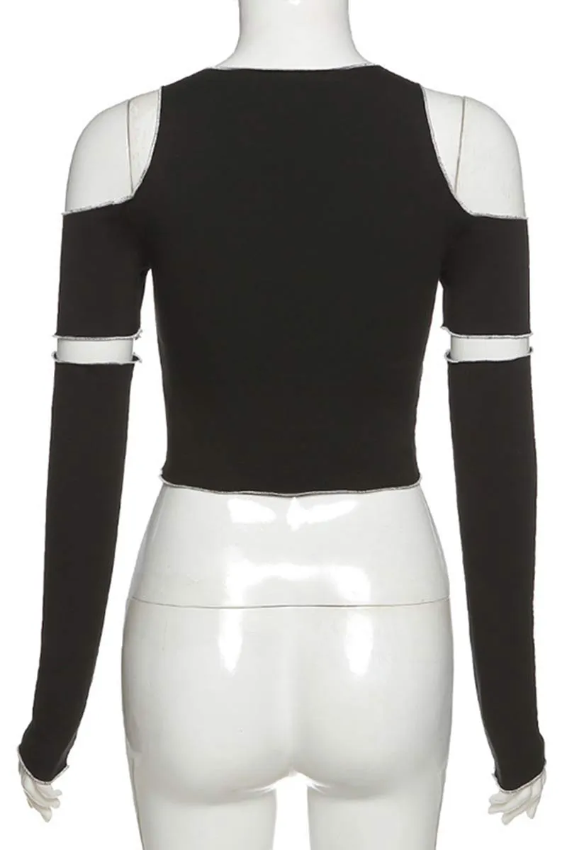 TI722 Off-Shoulder with Arm Sleeve Top