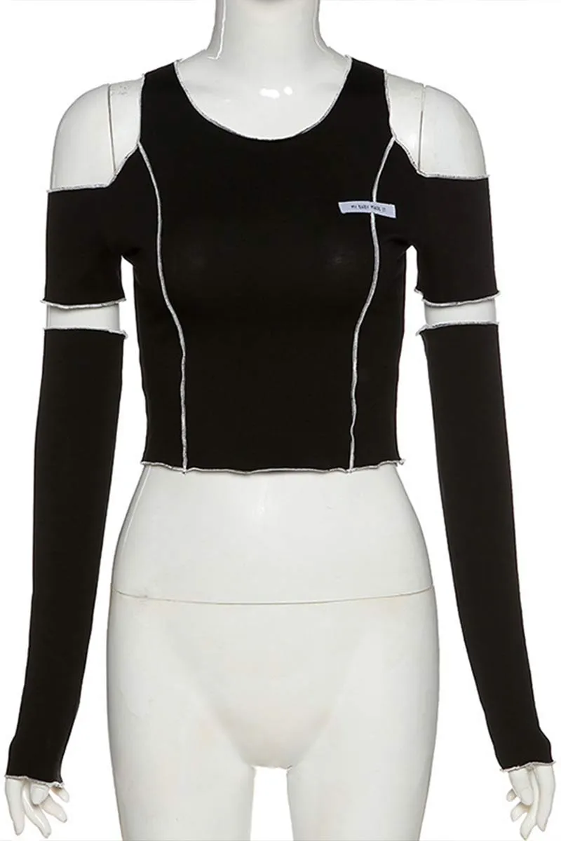 TI722 Off-Shoulder with Arm Sleeve Top