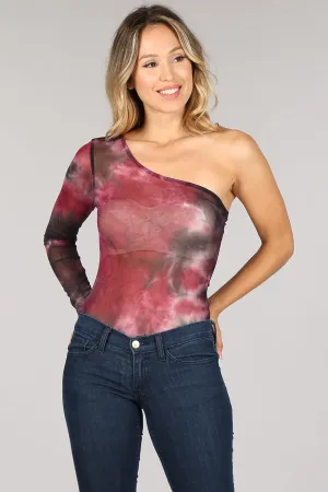 Tie dye one sleeve bodysuit